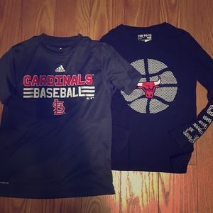 Two Adidas Boys Size Small shirts